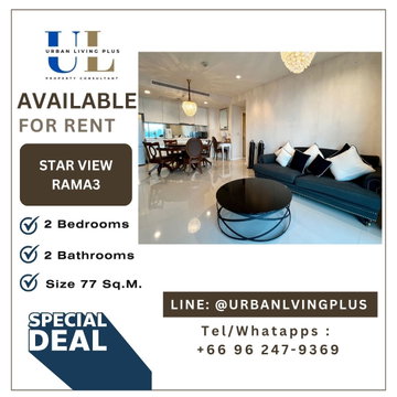 ( UL2606231 ) ✨Tel/Line 096-2479369✨ FORE RENT STAR VIEW 2 BEDROOMS SIZE 77 SQ.M. High Floor, Private Lift🌟