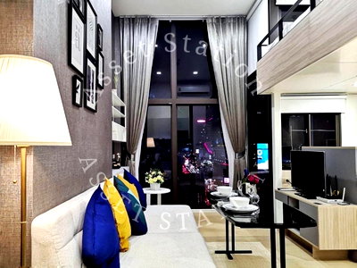 ขายคอนโด : SELL💎Chewathai Residence Asoke ห้อง Duplex แต่งครบ เฟอร์จัดเต็ม ใกล้ MRT พระราม 9✨
