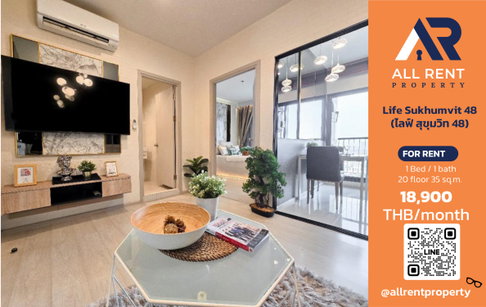 🔥 Life Sukhumvit 48, 1 Bedroom unit, 35 sq.m., 20th floor, near BTS Phra Khanong, only 18,900 THB/month ✨ Sukhumvit condo,ready to move in 🏙️