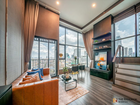 ✨ Duplex เพดานสูง แต่งครบ วิวเมือง ✨ ใจกลาง New CBD, KnightsBridge Space Rama 9 ใกล้ MRT พระราม 9