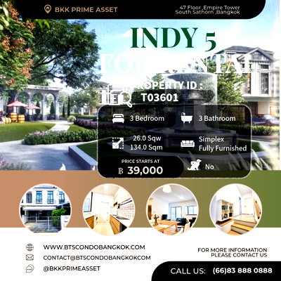 Townhouses for rent : 🔥🏡□■Townhome Indy 5 Bangna KM.7 5 BR  63 sq.w 300 sqm. fully furnished with the best price for Rental■□