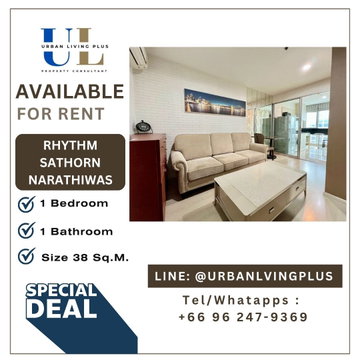 ( UL2607114 ) Tel/Line 096-2479369✨FOR RENT !! Rhythm Sathorn Narathiwas 1 bedroom, size 38 Sq.M. Nice room, Furnished !!!