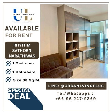 ( UL2607113 ) Tel/Line 096-2479369✨FOR RENT !! Rhythm Sathorn Narathiwas 1 bedroom, size 38 Sq.M. Nice room, Furnished !!!