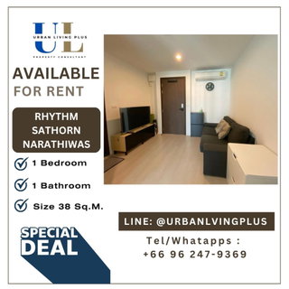 รูปภาพ ( UL2607111 ) Tel/Line 096-2479369 ✨ ให้เช่า ริทึ่ม สาทร-นราธิวาส✨ 1 ห้อนอน 1 ห้องน้ำ ขนาด 38 ตรม. ห้องสวย ราคาดีที่สุดๆ !!!