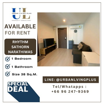 ( UL2607111 ) Tel/Line 096-2479369✨FOR RENT !! Rhythm Sathorn Narathiwas 1 bedroom, size 38 Sq.M. Nice room, Furnished !!!