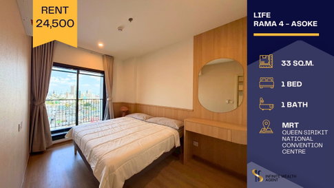 🌆 Rare 1BR ที่ Life Rama 4-Asoke ✨ ห้องใหม่ Built-in Cozy สุดอบอุ่น ใกล้ MRT & One Bangkok 🏡 พร้อมอยู่ 24.5K/เดือน 💫