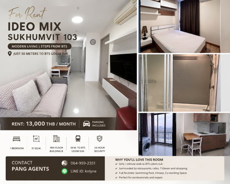 ✨🍁FOR RENT | IDEO MIX SUKHUMVIT 103 | Ready to Move In!
