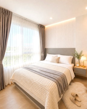 Plum Condo Nawamin for sale, fully furnished and ready to move in. Close to the Pink Line MRT.