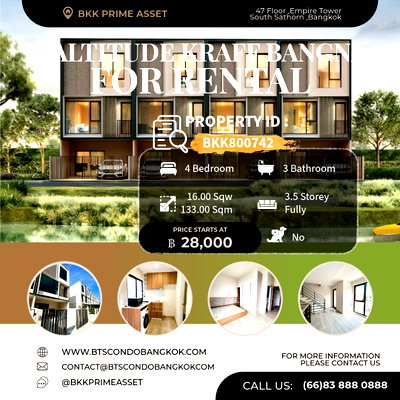 Townhouses for rent : 🏡🌳□■Pet Friendly Townhome in  Bangna   4BR  133 sq.m  fully /Semi furnished /Un-furnished with the best price for  Rental■□🏡🌳