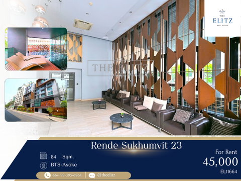 ✨An Oasis in Asoke! Cozy Low-Rise Condo for Rent @ Rende Sukhumvit 23 – Max Privacy ✨