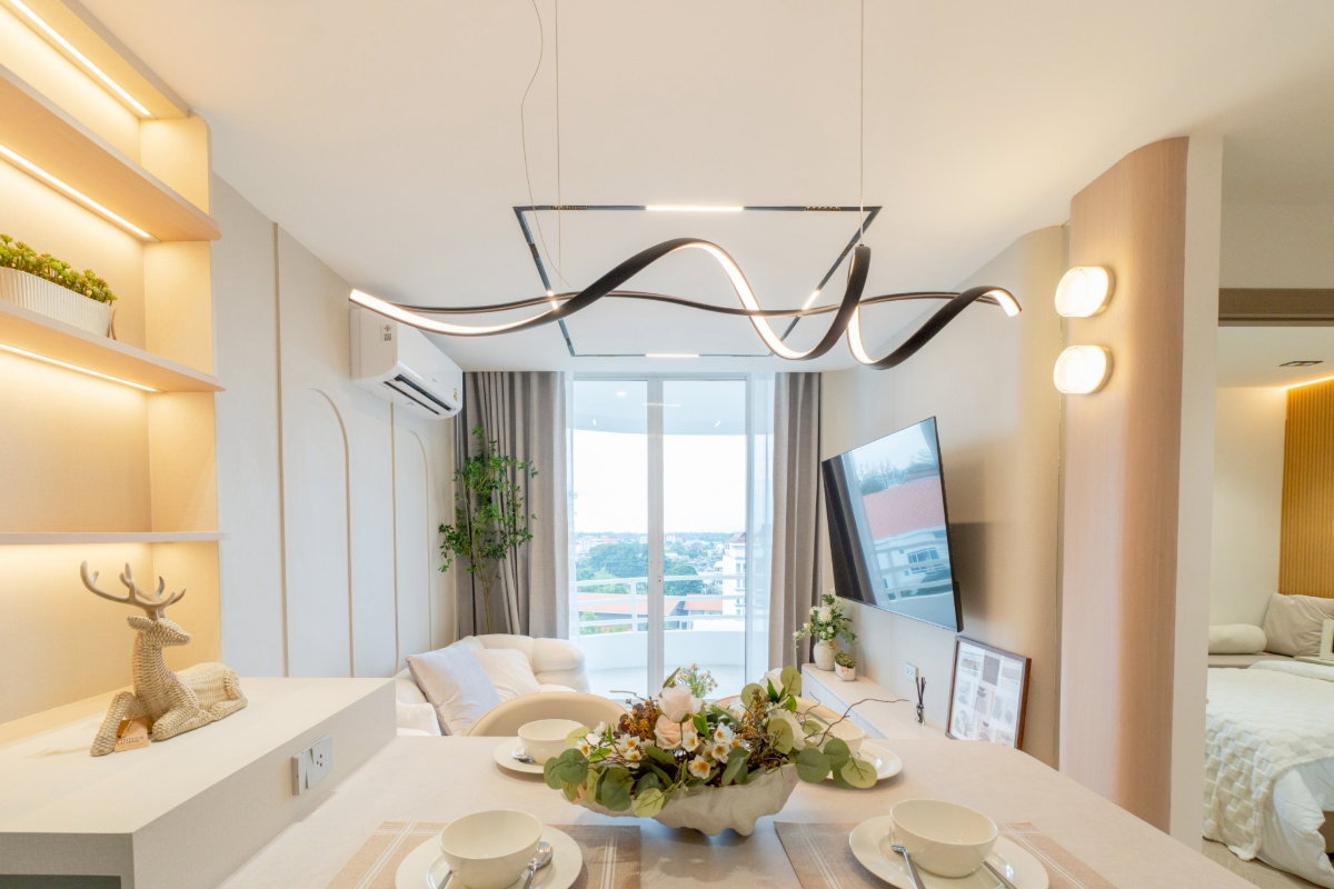 รูป  คอนโด Penthouse ห้องมุมสุดพิเศษ บนทำเลย่านเศรษฐกิจของเชียงใหม่   #C1MG100287 - รูปที่ 4/40