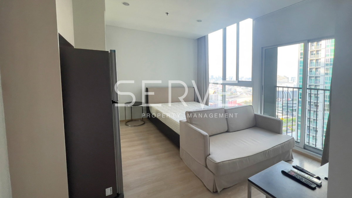 picture  Corner Room Studio City View Fully Furnished Good Location Close to MRT Thailand Cultural Centre Station @  Noble Revolve Ratchada 2  - 1/6