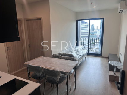 2 Beds Large Room High Fl.25+ City View Fully Furnished New Condo Good Location Close to MRT Phra Ram 9  220 m. @ NUE District R9