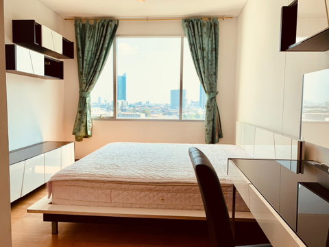 P-55191 ทำเลทอง ใกล้ BTS กรุงธนบุรี Villa Sathorn 1 นอน 55 ตร.ม. ชั้น 12 แต่งครบ พร้อมอยู่ Line ID: @easythaihome 085-592-2897