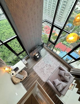ให้เช่าคอนโด ไนท์บริดจ์ สเปซ พระราม 9 อาคาร 1 ชั้น 17 Duplex ขนาด 45 ตรม ใกล้ Central พระราม 9