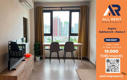 🔥 Aspire Sukhumvit - Rama 4 ห้อง Studio 31.42 ตร.ม. ชั้น 15 ใกล้ BTS เอกมัย เพียง 19,000 บาท/เดือน พร้อมเข้าอยู่! 🏙️✨