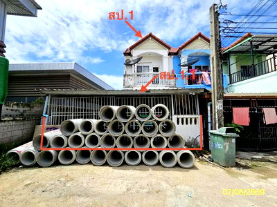 ทาวน์โฮม บางเสาธง สมุทรปราการ : ทาวน์เฮ้าส์ 29.9 ตร.วา ชายคลอง บางเสาธง สมุทรปราการ 1.9M