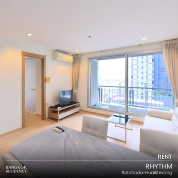 Rental Condo 🌃 RHYTHM Ratchada-Huaikhwang, 2BR 65 sq.m.33K 🔥 Available Now, Near MRT Huai Khwang 