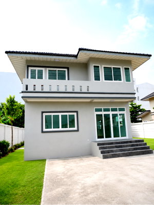 บ้านเดี่ยว สนามบินดอนเมือง : ขายบ้านเดี่ยว 2 ชั้น พื้นที่ 120 ตรว ในโครงการบ้านกาสะลอง ดอนเมือง ถนนเทิดราชัน