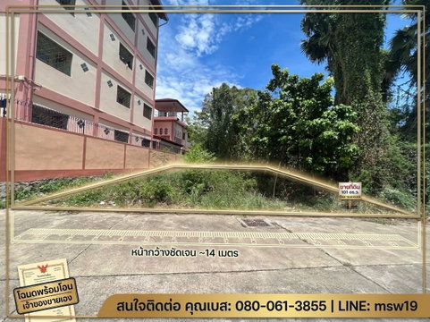 ขายที่ดินพัทยาเหนือติดถนนสาธารณะ 2 ด้าน ห่างชายหาดพัทยา ~ 1.5 กม. 