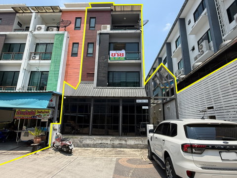 ขายโฮมออฟฟิสหลังมุมหน้ากว้าง 4 ชั้น ใกล้วงแหวนกาญจนาภิเษก(ตะวันออก)150เมตร ประเวศ กรุงเทพฯ