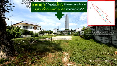 ที่ดิน แอร์พอร์ต ลิงค์ หัวหมาก : ขายที่ดินถนนพัฒนาการ56 หมู่บ้านเอื้อสุขแมนชื่นพาร์ค พื้นที่ 987 ตรว. ราคาถูก ขายเพียง 120,000 บาท/ตรว.ใกล้bts สถานีพัฒนาการและแอร์พอร์ตลิ้งค์
