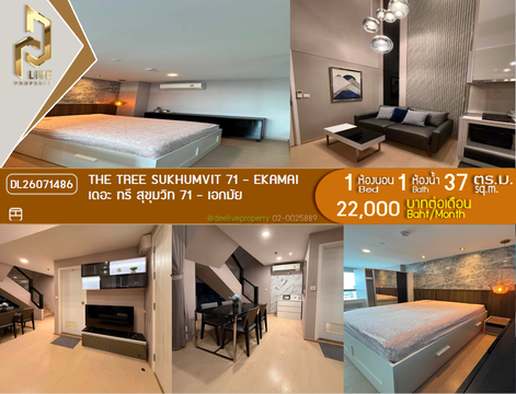 DL26071486 Condo for rent, The Tree Sukhumvit 71 - Ekamai near สายสีส้ม, ready to move in, call urgently 0653619502 LineID @952jdxxk