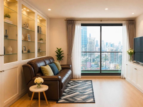 ริธึ่ม สุขุมวิท 42 ห้องตกแต่งสวย พื้นที่กว้าง เฟอร์นิเจอร์ครบ 2 ห้องนอน 2 ห้องน้ำ