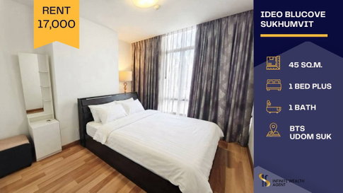 ✨ Cozy room next to BTS Udomsuk • Ideo Blucove 1Bed Plus 45sqm 17,000/m • By on-site agent. Avail 2 Aug, book a tour! ⚡