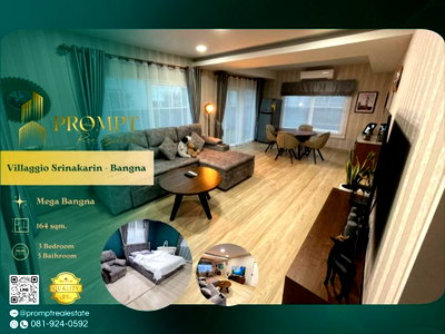บ้านเดี่ยวให้เช่า : UV01847 - Villaggio Srinakarin - Bangna : MegaBangna 