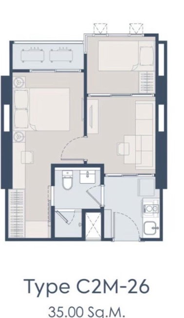 รูป 🏢 ขายดาวน์ Life Charoennakhon-Sathorn (ไลฟ์ เจริญนคร-สาทร) ห้อง 1 Bedroom Plus - รูปที่ 14/17
