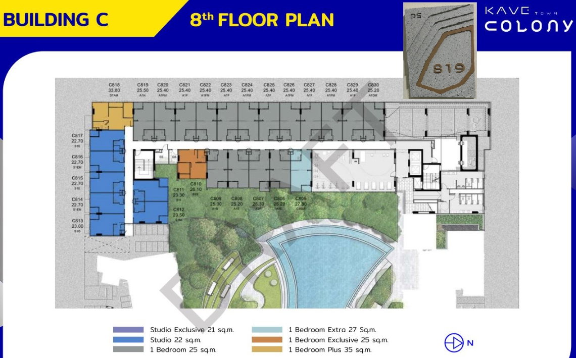 picture Condo for rent at Kave Town Colony, Khlong Luang District, Pathum Thani. - 12/21