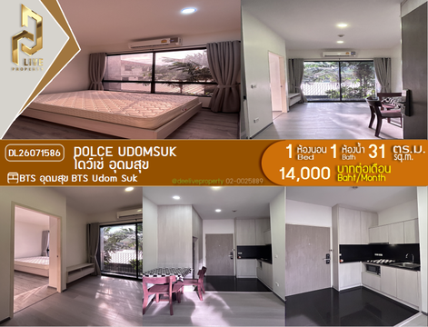 DL26071586 ให้เช่าคอนโด โดว์เช่ อุดมสุข (Dolce Udomsuk ) ใกล้ BTS อุดมสุข พร้อมเข้าอยู่ โทรด่วน 0653619502 LineID @952jdxxk