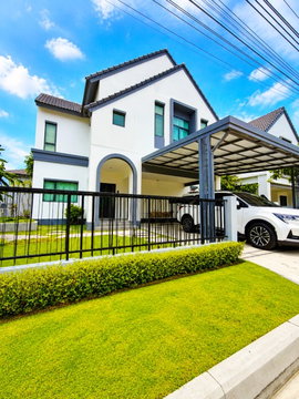 ABAC บางนา ให้เช่าบ้านเดี่ยว 2 ชั้น 2-3นอน 3 น้ำ ใกล้ตลาดเสริมสุข 1 กม.โลตัส บางบ่อ  60 ตร.ว.  153 ตร.ม. 1.3 กม