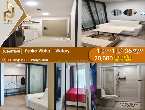DL26071610 Condo for rent, Aspire Vibha - Victory near AIRPORT RAIL LINK พญาไท, ready to move in, call urgently 0614453194 LineID @952jdxxk