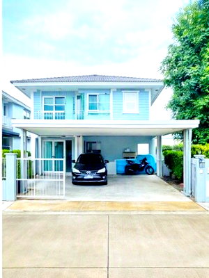 เช่าบ้านเดี่ยว รพ.รวมชัยประชารักษ์ : เฟอร์ฯ Villaggio บ้านเดี่ยว รพ.บางเสาธง 2.2 กม. บ้านเดี่ยว 2 ชั้น 3นอน 2น้ำ และเครื่องใช้ไฟฟ้าครบ ใกล้เอแบค บางนา 800 ม.50ตร.ว.160ตร.ม.