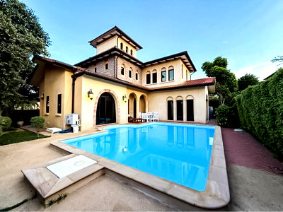 เช่าบ้านเดี่ยว หาดบางเสร่ : Tuscan Style Pool Villa for Rent Na Jomtien Pattaya