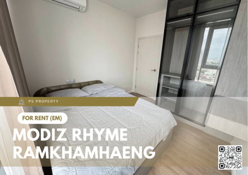 For Rent 🔥 Modiz Rhyme Ramkhamhaeng 🔥 2 bedrooms, fully furnished with appliances included. Just 80 meters from the MRT.