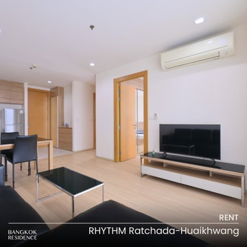 Rental Condo 🌃 RHYTHM Ratchada-Huaikhwang, 2BR 65 sq.m. 33K ☄️ Beautiful Unit, Available Now, Near MRT Huai Khwang 