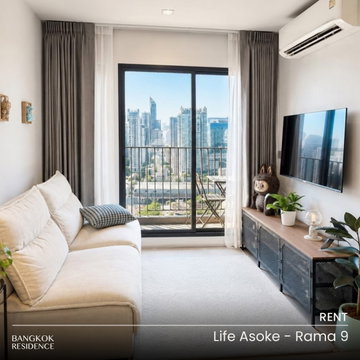 เช่าคอนโด 🌃 Life Asoke - Rama 9 2นอน 60ตร.ม. 42k 🛋️ ห้องสวยพร้อมเฟอร์ครบ ใกล้ MRT พระราม 9