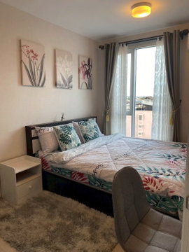 คอนโดให้เช่าPlum condo InterchangeRAM60 27ตรม.ใกล้รถไฟฟ้าสายสีเหลือง สถานีลำสาลี ชั้น8  ห้องมุมไม่ติดใคร วิวถนน 