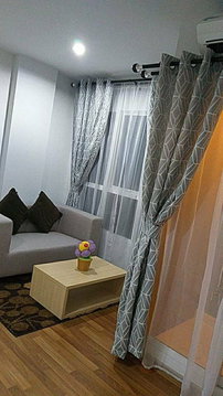 Condo for rent, Miami Bangpu, fully furnished, near BTS Keha, 6,000 THB per month. Inquire via Line ID: Jatet