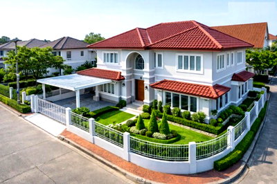 เช่าบ้านเดี่ยว บิ๊กซี ฟู๊ดเพลส สุขาภิบาล 5 : รามอินทรา-วัชรพล สุขาภิบาล 5 ซ.26-32 ลดจาก120,000 เหลือ 41,999B-M คฤหาสน์หัวมุมบ้านเดี่ยว 2 ชั้น 4-5นอน 3 น้ำ  91ตร.ว. พร้อมเฟอร์ฯบิวท์อิน