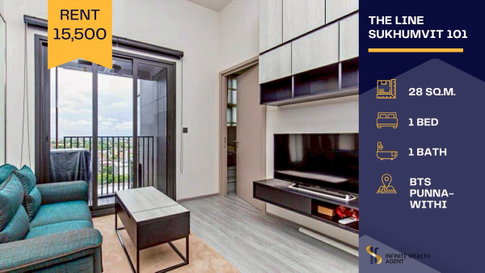 ✨ ห้องสวย เพดานสูง! | The Line สุขุมวิท 101 • 1Bed 28ตร.ม. ใกล้ BTS ปุณณวิถี • 15,500/ด. 📲 ทักด่วน นัดชมฟรี!