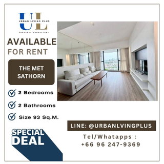รูปภาพ ( UL2608111 ) ✨Tel/Line 096-2479369✨ ให้เช่า คอนโด เดอะเม็ท สาทร 2 ห้องนอน 2 ห้องน้ำ ขนาด 93 ตร.ม. วิวด้านหลัง ห้องหายาก ราคาดีที่สุด✨