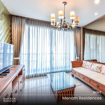 Rental Condo 💎 Menam Residences, 2BR 65 sq.m. 45K 💎 Beautiful Fully Furnished Unit, Near BTS Saphan Taksin 