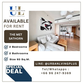 รูปภาพ ( UL2608101 ) ✨Tel/Line 096-2479369✨ ให้เช่า คอนโด เดอะเม็ท สาทร 2 ห้องนอน 2 ห้องน้ำ ขนาด 93 ตร.ม. วิวด้านหลัง ห้องหายาก ราคาดีที่สุด✨