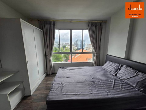 Condo for sale D Condo Sukhumvit 109, 8th floor. ready to move in. Unobstructed view, near BTS Bearing station.