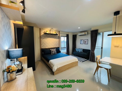 Call : 099-269-6659 Condo Asakan City Ramkhamhaeng @Lotus Sukhaphiban 3, Size 23.5 sq.m 3 floor, Facing East, Fully furnished
