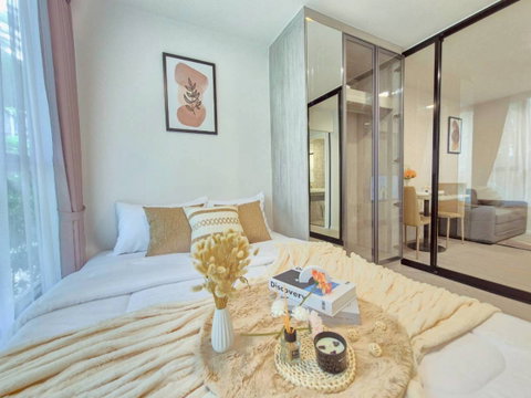 T275 ให้เช่าคอนโด Atmoz Tropicana Bangna (แอทโมซ ทรอปิคาน่า บางนา) ห้องสวยมาก เฟอร์ครบ มีเครื่องซักผ้า เข้าอยู่ได้เลย